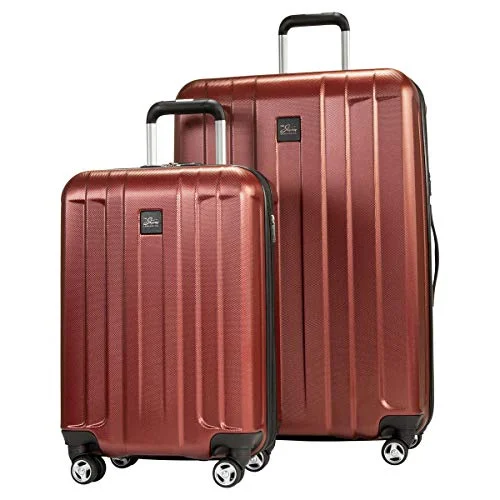 Suitcase with plush lining-adjustable carry-on suitcase-Skyway Whittier 2-piece Hardside Set (One Size, Red)