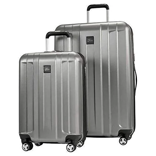 Suitcase for cosmetics-luxury business suitcase-Skyway Whittier 2- Piece Spinner Hardside Travel Suitcase Luggage Set, Gray