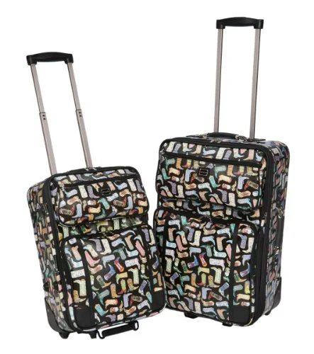 Suitcase with neat stitching-suitcase with travel accessories-Sydney Love Kickin' It 2 Piece Luggage Set 12785 Weekender,Multi,One Size