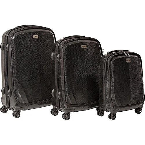 Suitcase for picnic supplies-eco-friendly kids suitcase-The Set Of Classic Black Cased One Hard Case Luggage 3-Piece Luggage Set