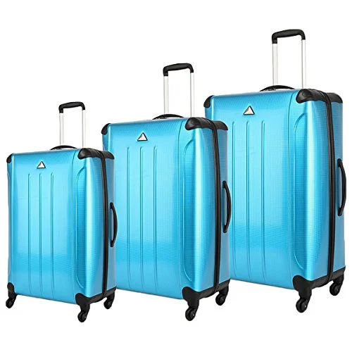 Suitcase with outdoor style-eco-friendly suitcase for kids-The Set Of Classic Blue Triforce Apex 101 Collection Hardside 3-Piece Spinner Luggage Set