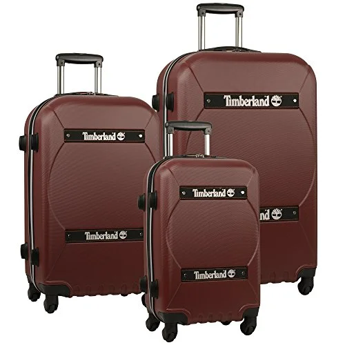 Suitcase for snack kits-travel suitcase with external straps-Timberland Shelburne Expandable Three Piece Hardside Luggage Set (21In/24In/28In), Chocolate