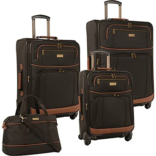 Suitcase for rain kits-compact business luggage-Tommy Bahama Mojito Four Piece Luggage Set, Dark Brown