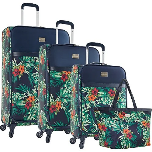 Suitcase for tool gear-luxury travel suitcase-Tommy Bahama St Kitts 4 Piece Luggage Set, Printed Floral