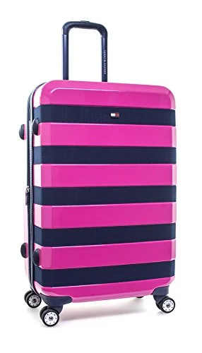 Suitcase for night trips-travel suitcase for lightweight packing-Tommy Hilfiger Rugby 25" Expandable Hardside Spinner, Pink