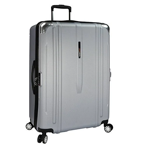 Suitcase for sports equipment-suitcase with travel bag-Traveler’S Choice New London 100% Polycarbonate Trunk Spinner Luggage - Silver ( 29-Inch )