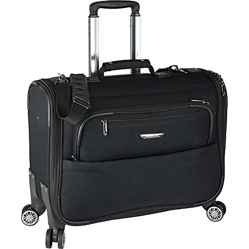 Suitcase for daily travel-multi-functional suitcase-Traveler'S Choice Carry-On Spinner Garment Bag, Black, One Size