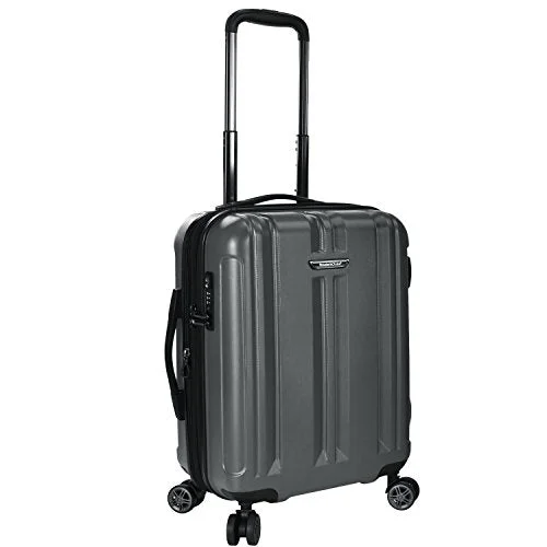 Suitcase with transparent flap-business suitcase for weekend-Traveler'S Choice La Serena 21" Spinner Luggage, Grey