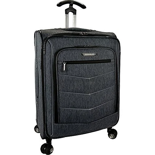 Suitcase with vented pockets-business suitcase for conferences-Travelers Choice Silverwood 26", Gray