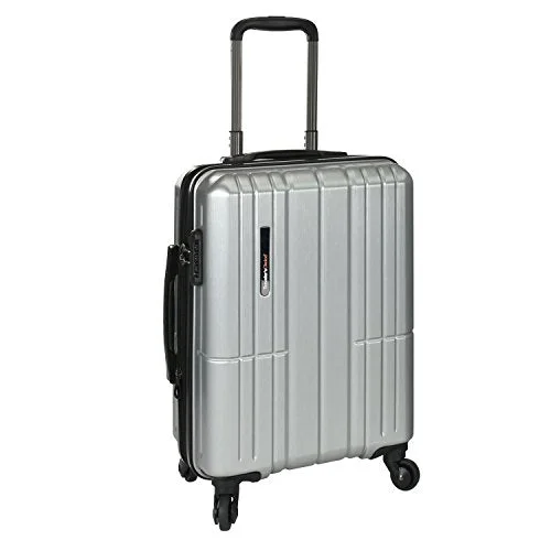 Suitcase with ventilated lining-suitcase with tracking device-Traveler'S Choice Wellington 21 Inch Hardside Spinner, Silver, One Size