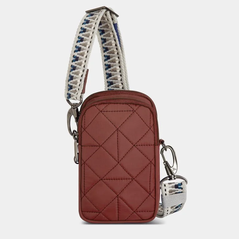 Crossbody with cross-body style-Travelon Anti-Theft Boho 2 Compartment Phone Crossbody - Geo Paprika