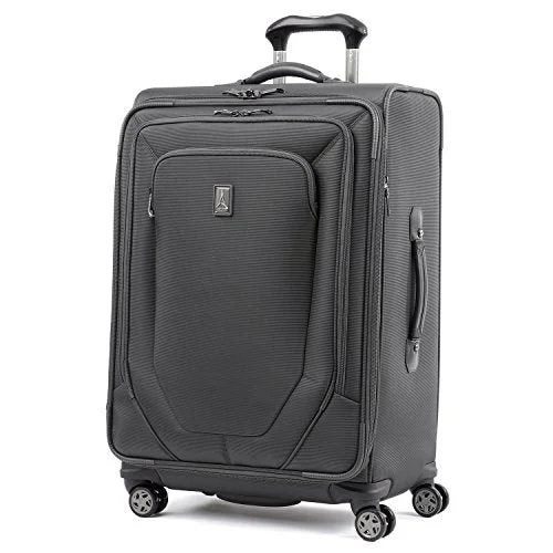 Suitcase for camping needs-colorful travel luggage-Travelpro Crew 10 25-Inch Expandable Spinner Suiter (Charcoal)