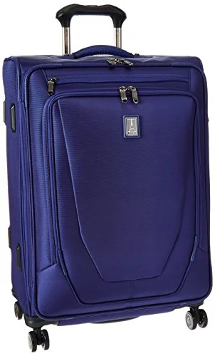 Suitcase with square pattern-luxury rolling suitcase-Travelpro Crew 11 Expandable Spinner Suiter Suitcase, Indigo