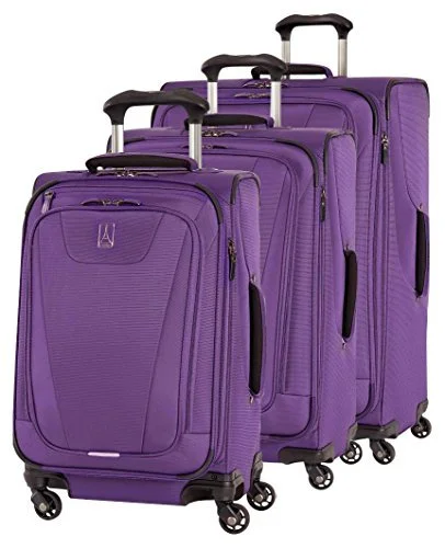 Suitcase for tech gear-expandable rolling luggage-Travelpro Maxlite 4 Expandable Spinner 3 Piece Set (21"/25"/29"), Purple