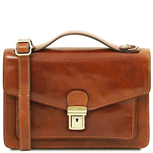 Crossbody practical chic crossbody-Tuscany Leather Eric Leather Crossbody Bag Honey Leather Bags For Men