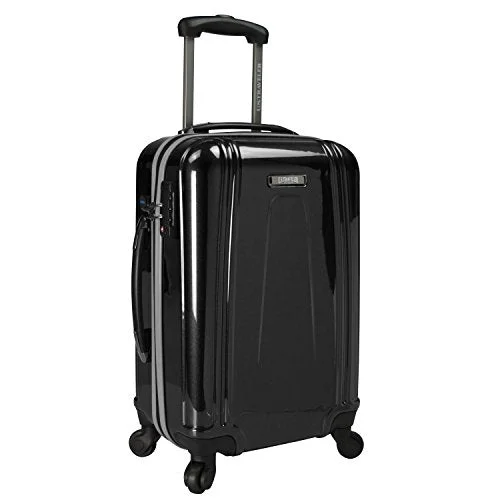 Suitcase for books-four-wheel suitcase-U.S. Traveler 22 Inch Usb Port Ez-Charge Carry-On Spinner, Black