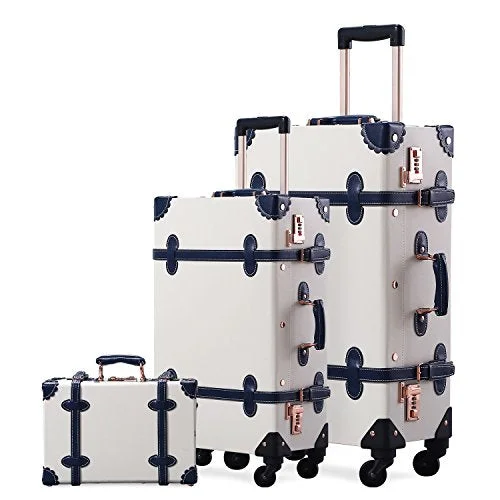 Suitcase for snow gear-high-end carry-on luggage-Unitravel Hardside Spinner Luggage Sets Travel Vintage Suitcase Set 3 Pieces