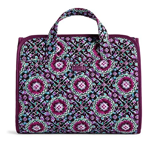 Suitcase for rain kits-compact business luggage-Vera Bradley Iconic Hanging Travel Organizer In Lilac Medallion Signature Cotton