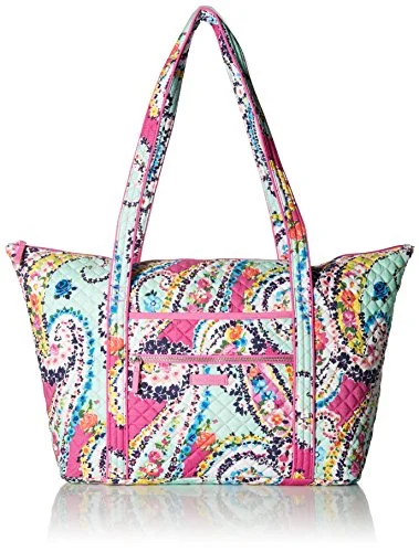 Suitcase for gym needs-kids luggage suitcase with designs-Vera Bradley Iconic Miller Travel Bag, Signature Cotton, Wildflower Paisley