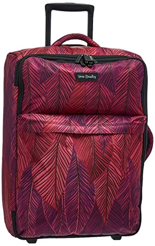 Suitcase with cool logo-vintage suitcase for travelers-Vera Bradley Women'S Large Foldable Roller, Banana Leaves Fuchsia