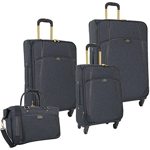 Suitcase with box design-compact suitcase with durable wheels-Vince Camuto Avrilly 4 Piece Set, Blue