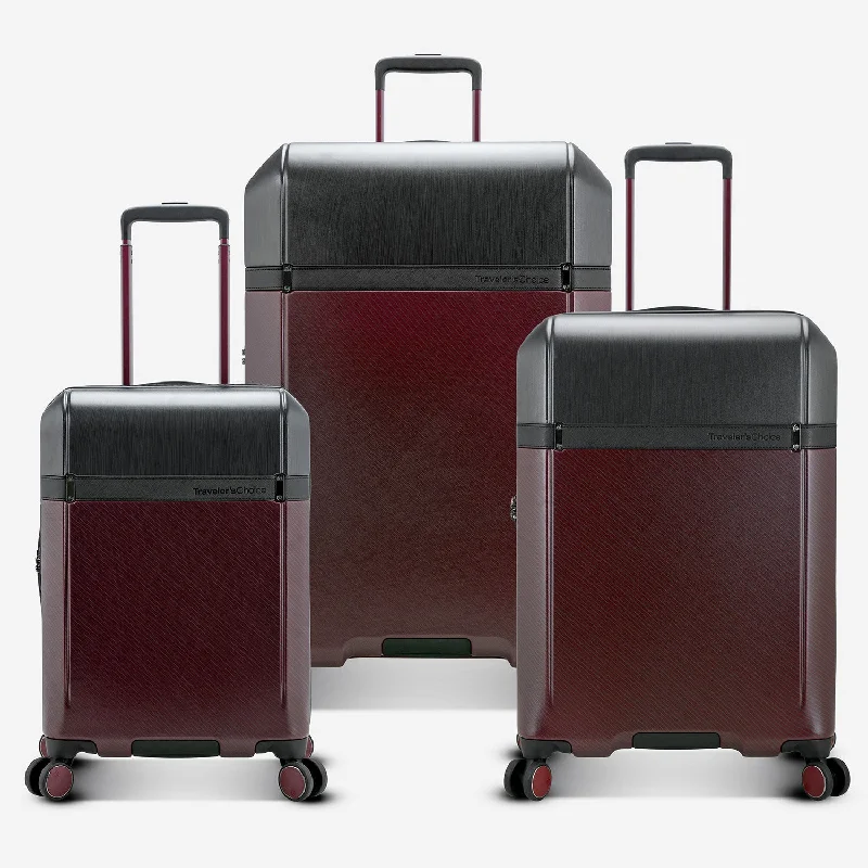 Suitcase with sleek trim-travel luggage suitcase with wheels-Vulkan 3-Piece Luggage Set