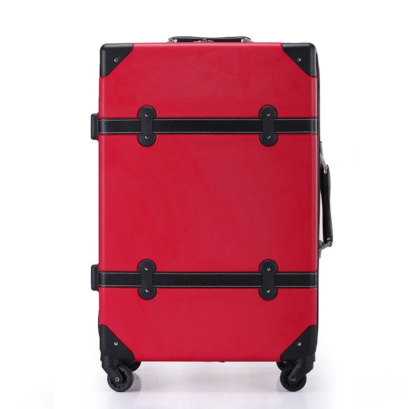 Suitcase with multiple wheels-durable suitcase for airlines-Wholesale!Women Korea Fashion Retro Travel Luggage Suitcase Sets On Universal Wheels,14 20 24