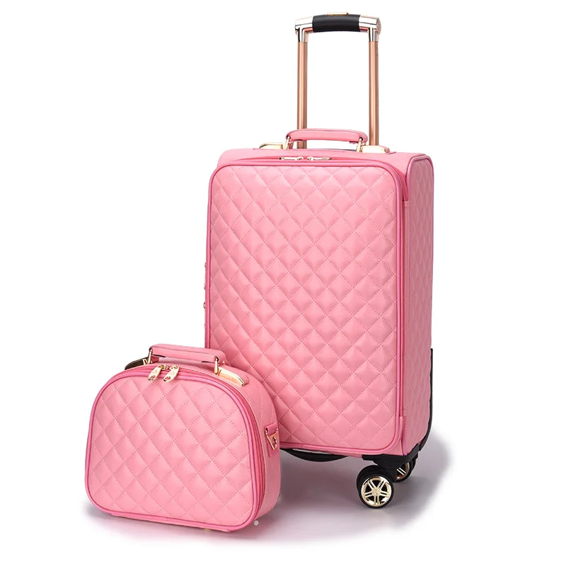 Suitcase for long gear-durable luggage for kids-Women'S Fashion Set Of Trolley Case,Lady Cute Suitcase,Small Fresh Korean Trunk,Student