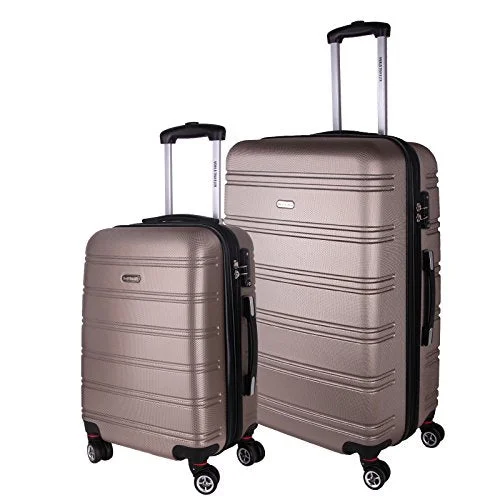 Suitcase for pool gear-large soft-shell suitcase for business-World Traveler Bristol Ii Hardside 2-Piece Spinner Luggage Set, Champagne