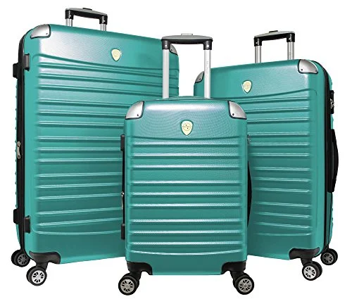 Suitcase for tool kits-travel carry-on with spinner wheels-World Traveler Expedition 3-Piece Hardside Spinner Luggage Set, Green