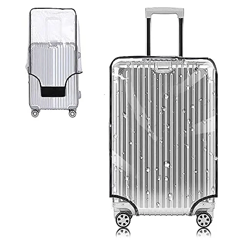 Suitcase with multiple compartments-luxury suitcase-Yotako Clear PVC Suitcase Cover Protectors 20 Inch Luggage Cover for Wheeled Suitcase (20''(18.50''H x 14.17''L x 9.44''W))