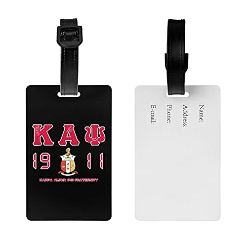 Suitcase with firm base-suitcase for family trips-ZHUOBAIL Ka-pp_a A_lp-ha Ps-i 1911 KAP Fraternity Nupes PVC Luggage Tag Name ID Labels Travel Bag Suitcase Tags Suitcase Identifiers 3.3X2.1 inch