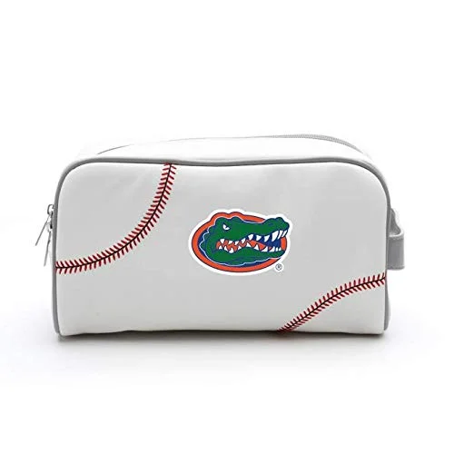 Suitcase for urban trips-kids’ travel rolling suitcase-Zumer Sport Florida Gators Baseball Leather Travel Toiletry Kit Zippered Pouch Bag - Made from The Same Materials as a Baseball - White