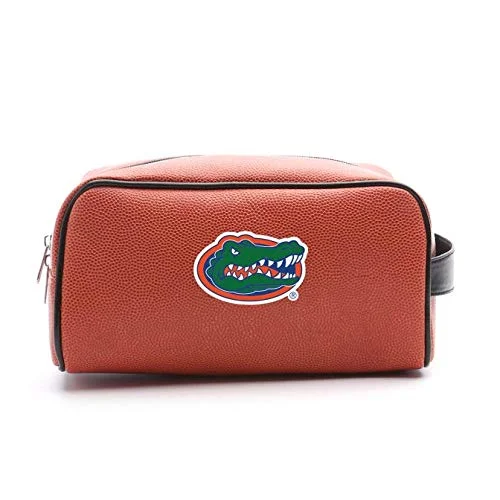 Suitcase for travel supplies-smart luggage with built-in lock-Zumer Sport Florida Gators Basketball Leather Travel Toiletry Kit Zippered Pouch Bag - Made from The Same Exact Materials as a Basketball - Orange