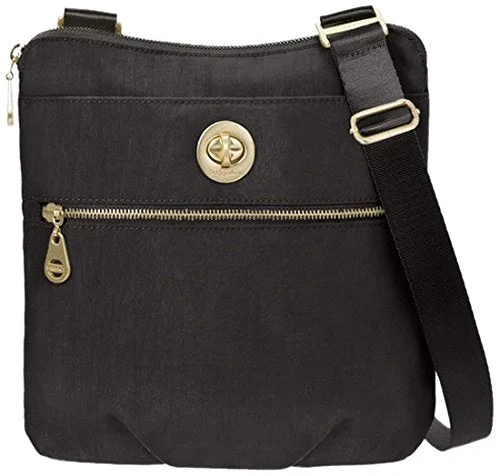 Crossbody trendy workwear bag-Baggallini Hanover Travel Crossbody Bag Gold Hardware, Black, One Size