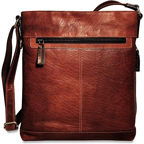 Crossbody with metal hardware-Jack Georges Mens Voyager Crossbody Bag in Brown