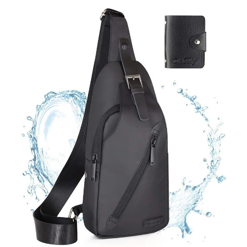 Crossbody for business-LST Sling Bag Water Resistance Crossbody Chest Backpack Outdoor Cycling Chest Shoulder Unbalance Gym Fashion Bags Sack Satchel for Men & Women