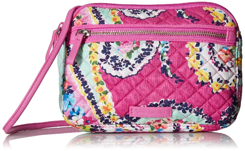 Crossbody trendy styles-Vera Bradley Iconic Rfid Little Crossbody, Signature Cotton,Wildflower Paisley